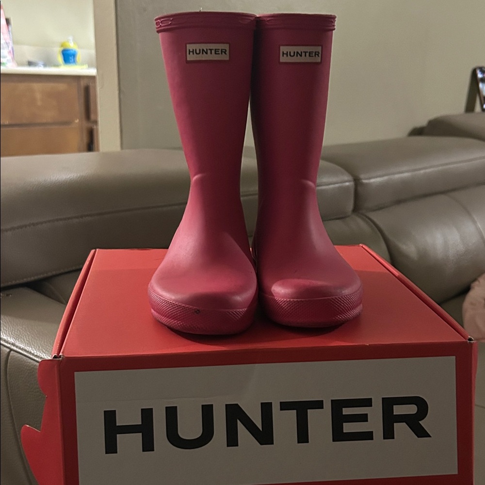 Hunter Kids Pink Rain Boots